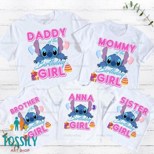 Stitch Birthday Shirt, Personalized Stitch Birthday Shirt, Custom Birthday Shirt, Birthday Girl Shirt