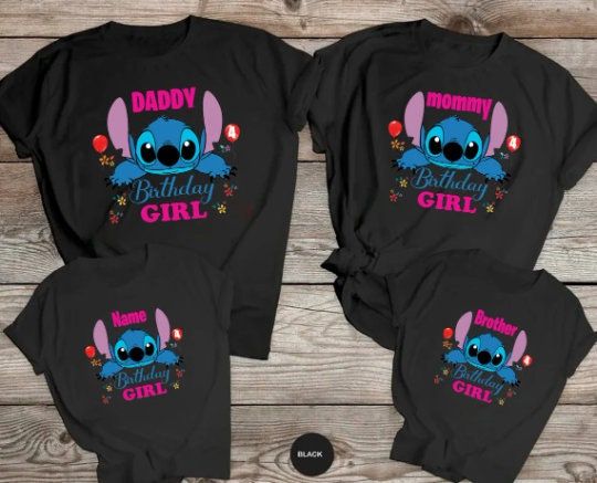 Stitch Birthday Shirt, Personalized Birthday Shirt, Custom Stitch Birthday Shirt, Stitch Birthday Girl Shirt