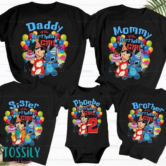 Stitch Lilo Birthday Shirt, Personalized Stitch Birthday Shirts, Stitch Birthday Family Shirts