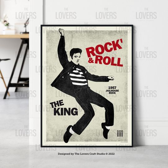 Elvis Presley Jailhouse Rock Wall Art Print, Elvis Vintage