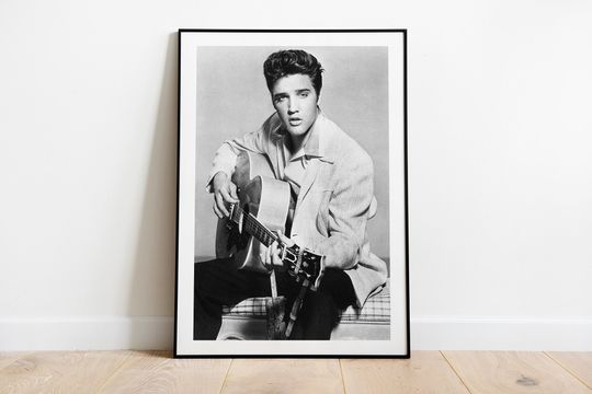 Vintage Elvis Presley Poster, Black and White Photography