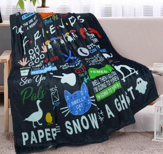 Friends Movie TV show, Central Perk Blanket, Funny Retro TV Series Comedy Fleece Blanket