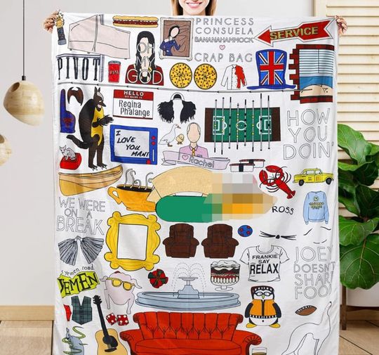Friends TV show Blanket, Pivot How You Doin Gifts Movie Characters Fleece Blanket