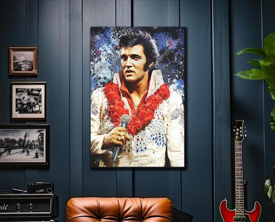 Elvis Presley Canvas Print, Gift for Elvis Lover, Music Studio Art
