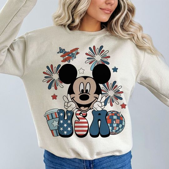 4th of July Mickey Sweatshirt, Mickey Sweatshirt, Fourth of July Sweatshirt