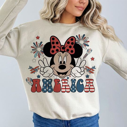 4th of July Minnie Sweatshirt, Mouse Fourth of July Sweatshirt