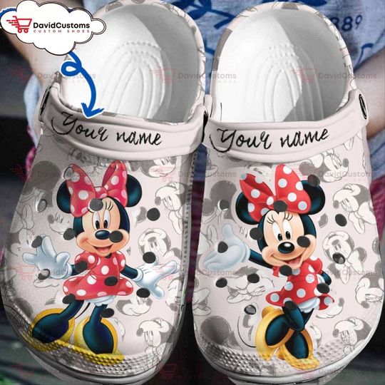 Disney Fanatic  3D Clog Shoes with Minnie Mouse, Personalized Clogs, Design Your Own Clogs