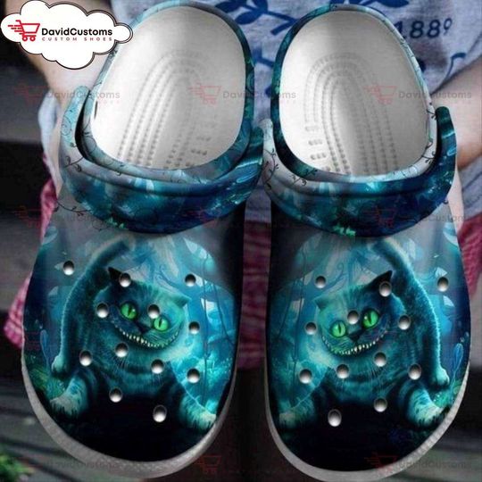 Cheshire Cat Alice In Wonderland Disney Cartoon Adults  Clog Shoes, Personalized Clogs