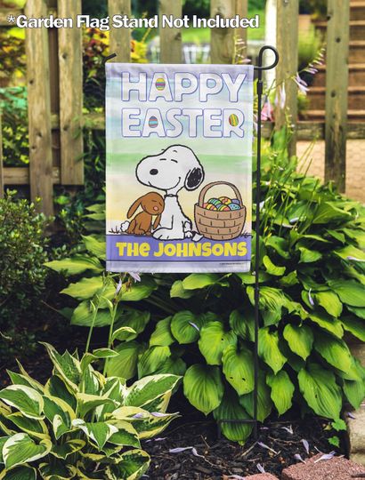 PEANUTS, PEANUTS Easter Bunny Love Personalized Garden Flag