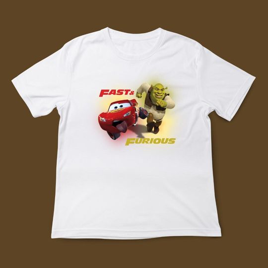 Fast & Furious Shrek Lightning McQueen Tshirt