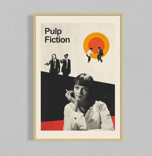 Pulp Fiction Mid Century Movie Poster | Film Posters | Minimalist Movie Poster