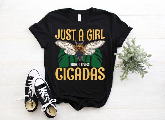 Just A Girl Who Loves Cicadas Brood X T-Shirt, Insects Study Bugs Lover Gift, Entomology Entomologists Biologist