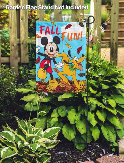 Fall, Disney Fall Fun Mickey and Pluto Garden Flag, House Flag
