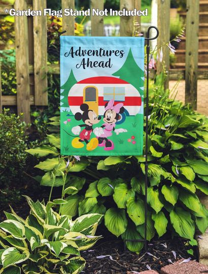 Disney Adventures Ahead Camper Mickey and Minnie Garden Flag
