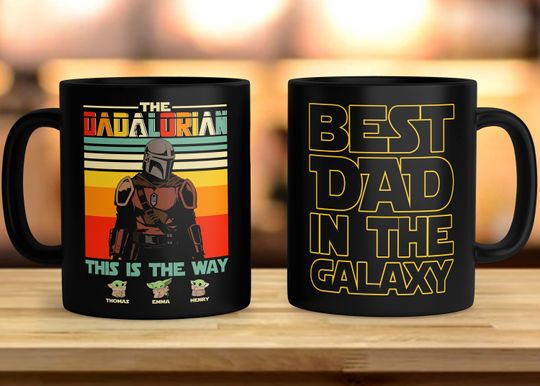 Personalized Dadalorian And The Child Matching Mug, This Is The Way Coffee Mug, Dadalorian Travel Cup