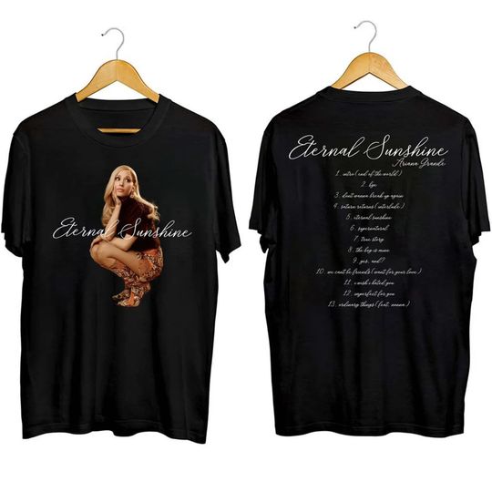 Ariana 2024 Eternal Sunshine Tracklist Double Sided T-shirt