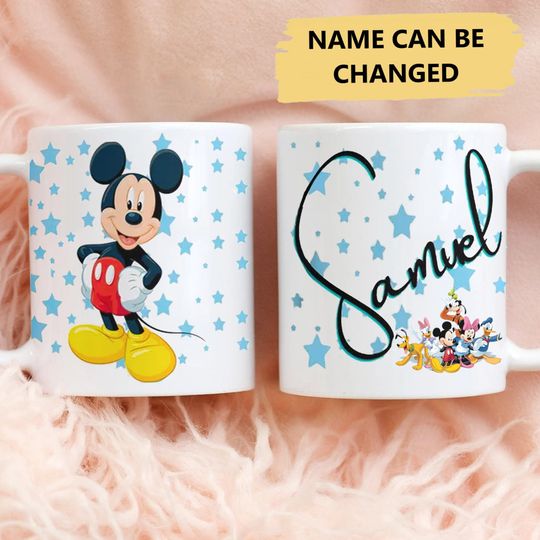 Personalized Mouse Character Illustration, Funny Mouse Ceramic Tea Cup, Cartoon Mouse Lover Mug