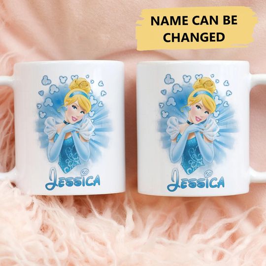 Personalized Fairy Shoes Princess Mug, Custom Princess Coffee Cup, Cute Princess Movie Tea Cup