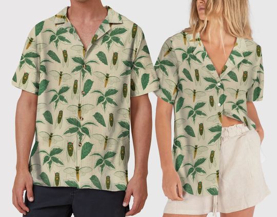 Cicada Hawaiian Shirt 2024 Year of The Cicada Bug Button Up Shirt, Cicadas Entomology Insects,