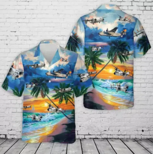 Us Navy Grumman C-2 Greyhound Hawaiian Shirt Button Down Shirt 3D All Over Print