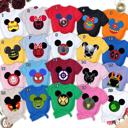 Super Hero Mouse Ears Matching Shirt, Superhero Family Shirt, Super Hero Birthday Group Shirt, Birthday Party Costume Shirt