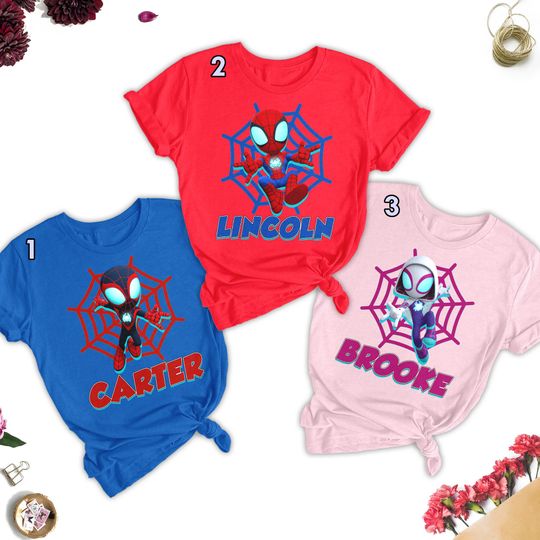 Custom Spidey Birthday Matching Shirt, Spidey Party Family Matching Shirt, Spidey And His Amazing Friends Hero Birthday Shirt