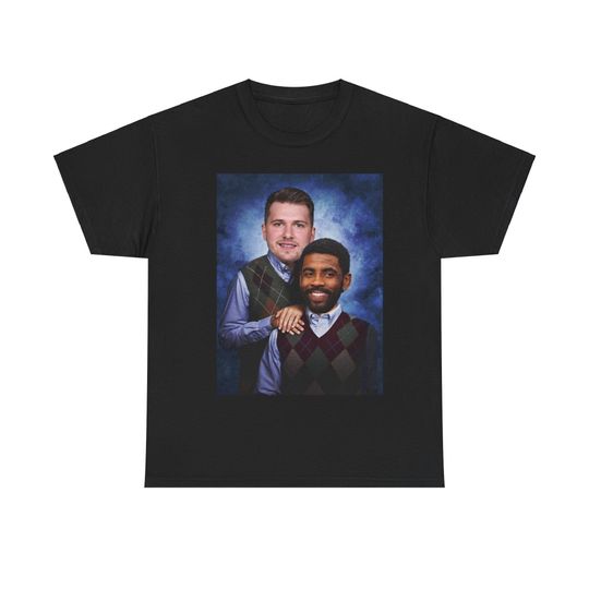 Luka Doncic and Kyrie Irving "Step Brothers" Portrait T-Shirt