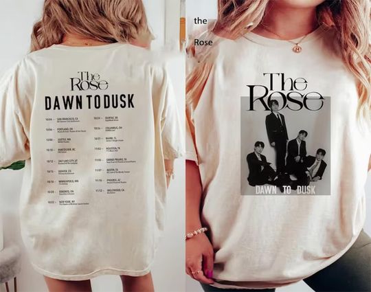 The Rose Kpop Shirt, The Rose 2023 Dawn To Dusk US and Canada Tour T-Shirt