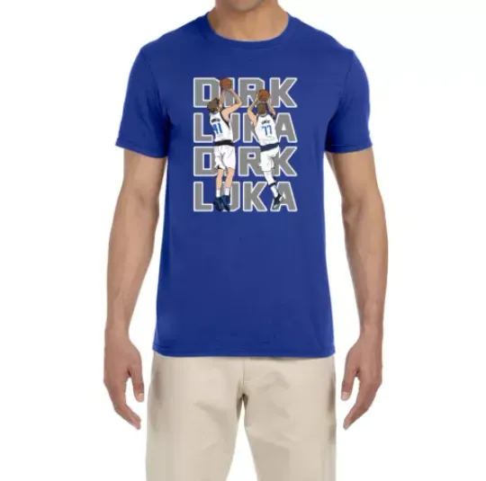 Luka Doncic Dirk Nowitzki Shooting Text Pic T-Shirt