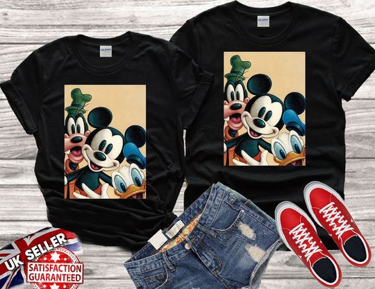 Disney Mickey Mouse Goofy Donald Duck vintage Family Best gift Tshirt