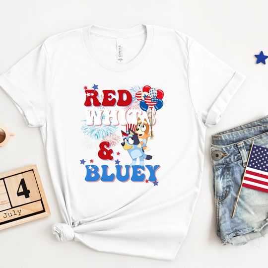 4th of July BlueyDad Shirt | Red, White and BlueyDad Youth T-Shirt