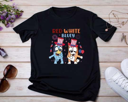 Retro BlueyDad 4th of July Shirt