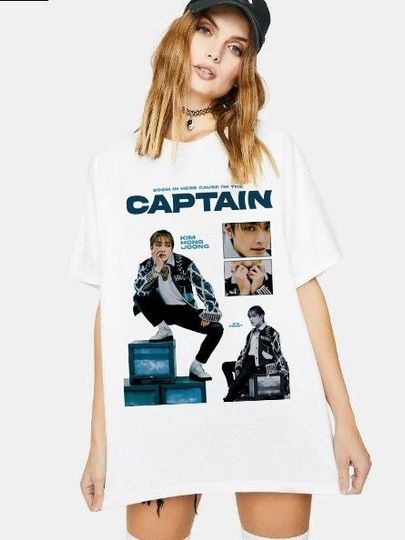 ATEEZ Hongjoong Retro Bootleg TShirt, Captain Kim Hong Joong Shirt, Ateez Hongjoong Kpop Shirt, Vintage Hongjoong shirt, Ateez shirt, Kpop