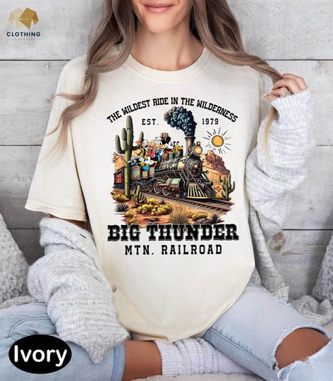 Vintage Disneyland Big Thunder Shirt, Mountain Railroad Shirt, Frontierland T Shirt