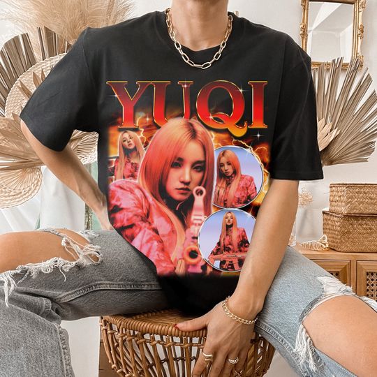 Gidle Yuqi Bootleg Graphic Tee: Essential K-pop Fanwear - Kpop Merch - Kpop Shirt - Gidle Shirt - Gidle Merch - Gidle Retro Tee