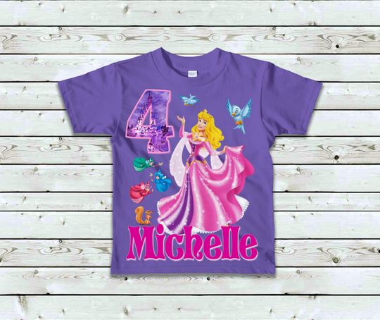 Sleeping Beauty Birthday Shirt - Aurora Birthday Shirt - Princess Aurora Name Shirt