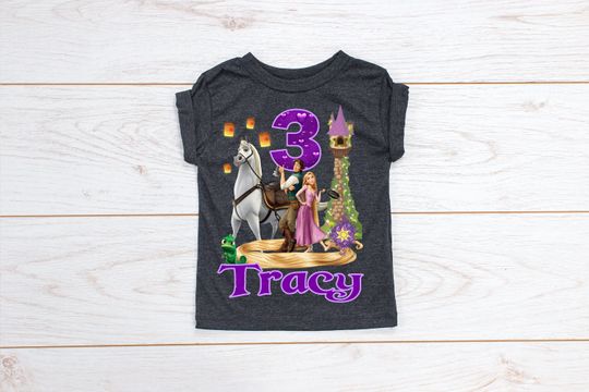 Rapunzel Birthday Shirt - Tangled Birthday Shirt - Princess Rapunzel Name Shirt