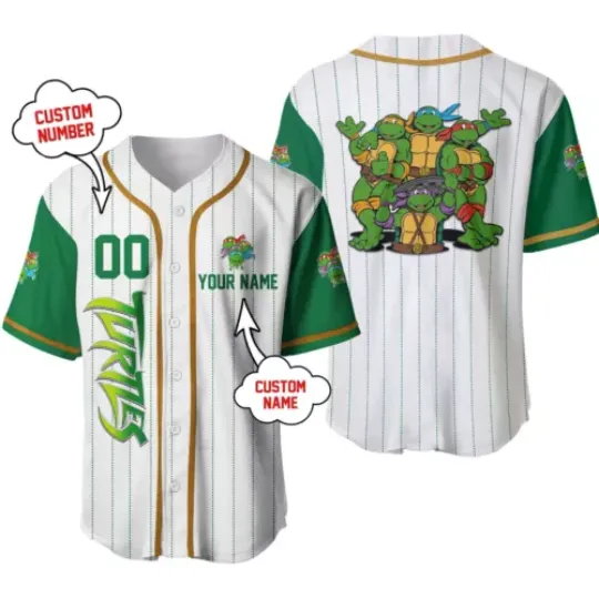 Personalized Teenage Mutant Ninja Turtles Baseball Jersey Shirt
