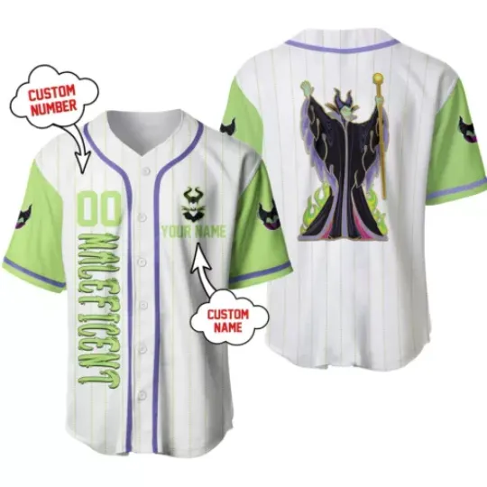 Personalized Maleficent Sleeping Beauty Baseball Jersey Shirt
