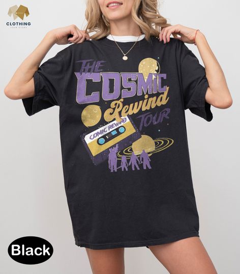 The Cosmic Rewind Tour Cassette Shirt, Theme Park Tees, Cosmic Galaxy T Shirt
