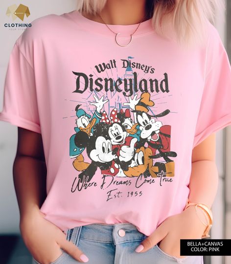 Vintage Walt Disney's Disneyland Est 1955 Shirt, Where Dreams Come True Shirt, Retro Disney Castle Shirt, Disney Family Trip Shirt