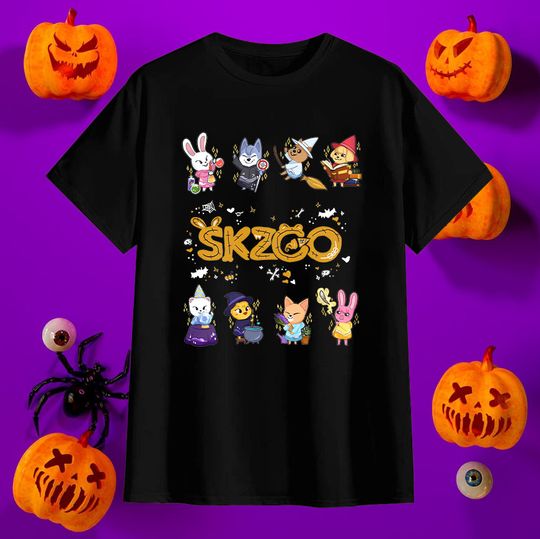 Skzoo Halloween Shirt, Stray Kids Halloween Shirt, SKZ Halloween Shirt, Stray Kids Tshirt, Korean Halloween Shirt, Cute Halloween Shirt