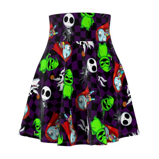 Nightmare Before Christmas Women's Skater Skirt (AOP)