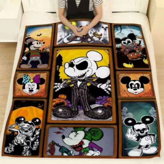Disney Happy Halloween Fleece Blanket, Disney Mickey Halloween Fleece Blanket