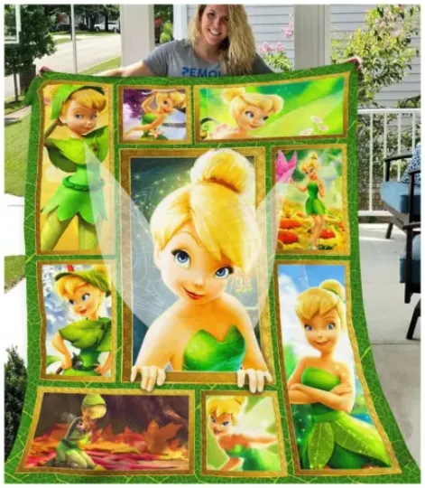Disney Tinker Bell Fleece Blanket, Tinker Bell Cartoon Fleece Blanket Soft Cozy