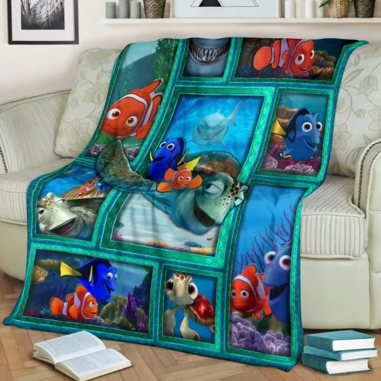 Disney Nemo Fleece Blanket, Finding Nemo Cartoon Fleece Blanket Soft And Cozy
