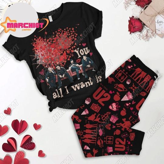 U2 Band Pajamas Set, U2 Band Gift, U2 Shirt, U2 Pajamas, U2 Rock Band T-Shirt