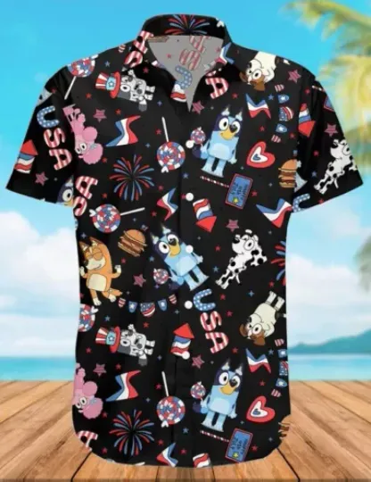 Funny BlueyDad Hawaiian Shirt BlueyDad Family Beach Shirt