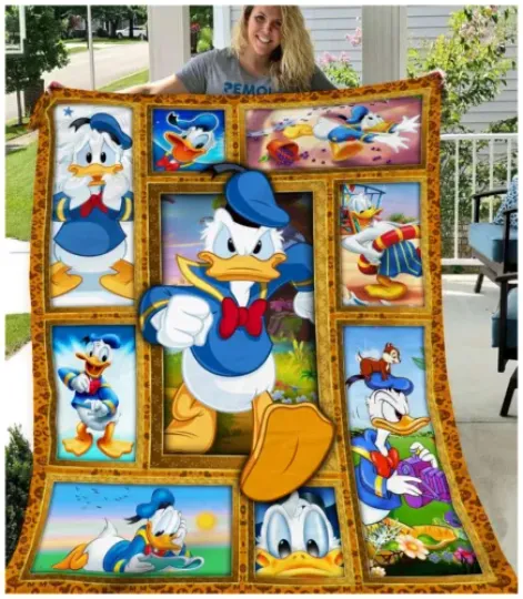 Donald Duck Fleece Blanket, Disney Donald Cartoon Movie Fleece Blanket Soft