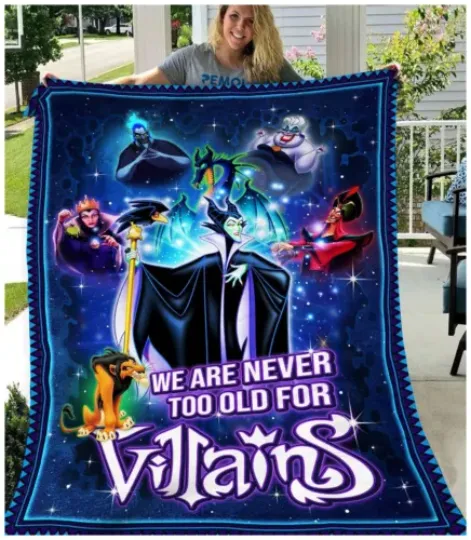 Disney Villains Maleficent Ursula Jafar Cruella de Vil Evil Queen Fleece Blanket